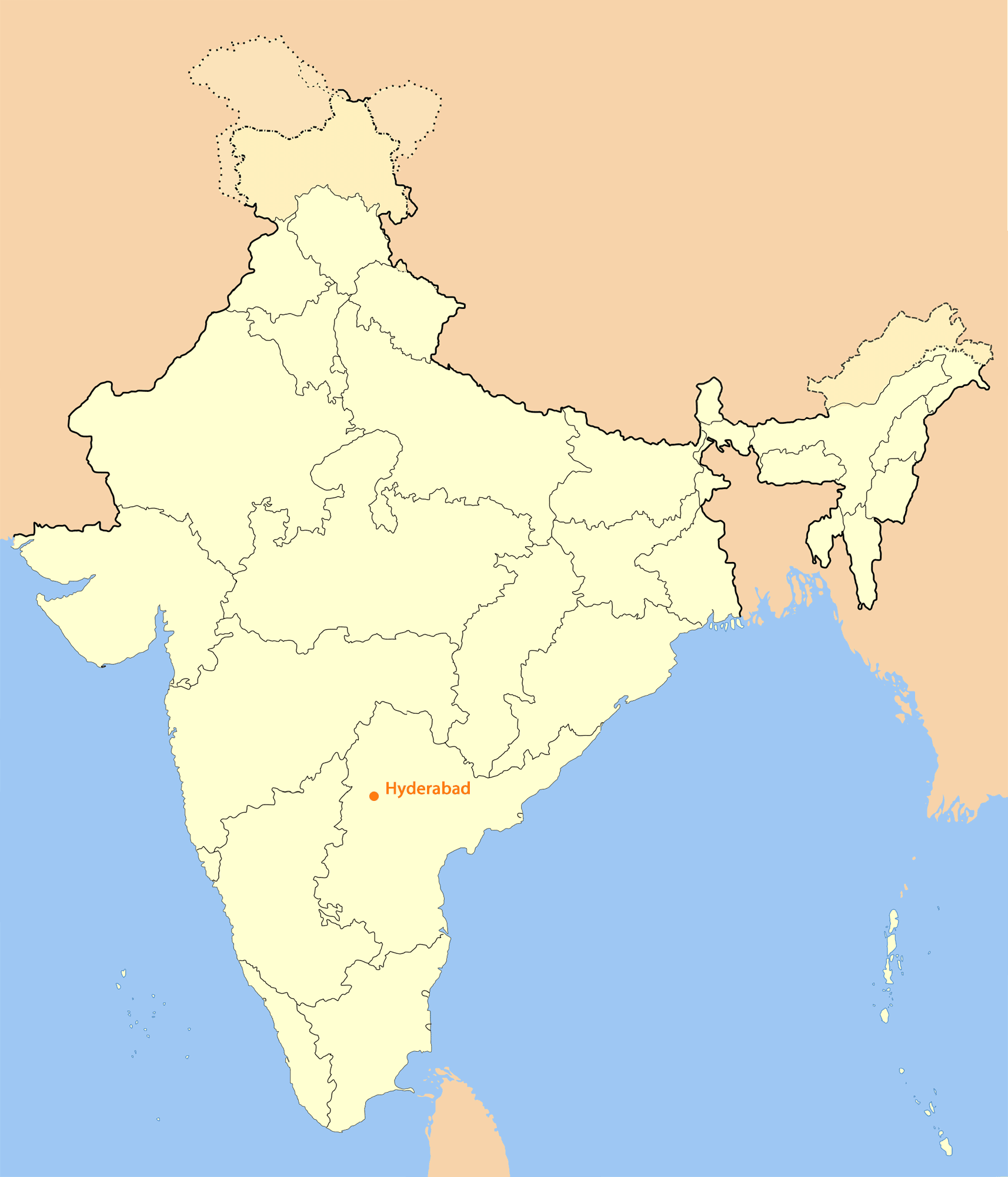 Location Map Of Hyderabad 