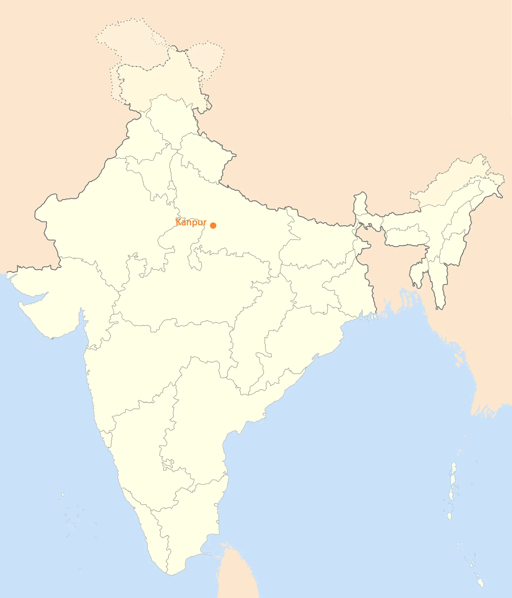 Location Map of Kanpur