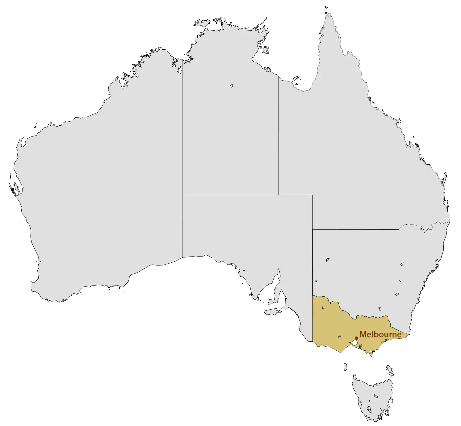 Location Map of Melbourne