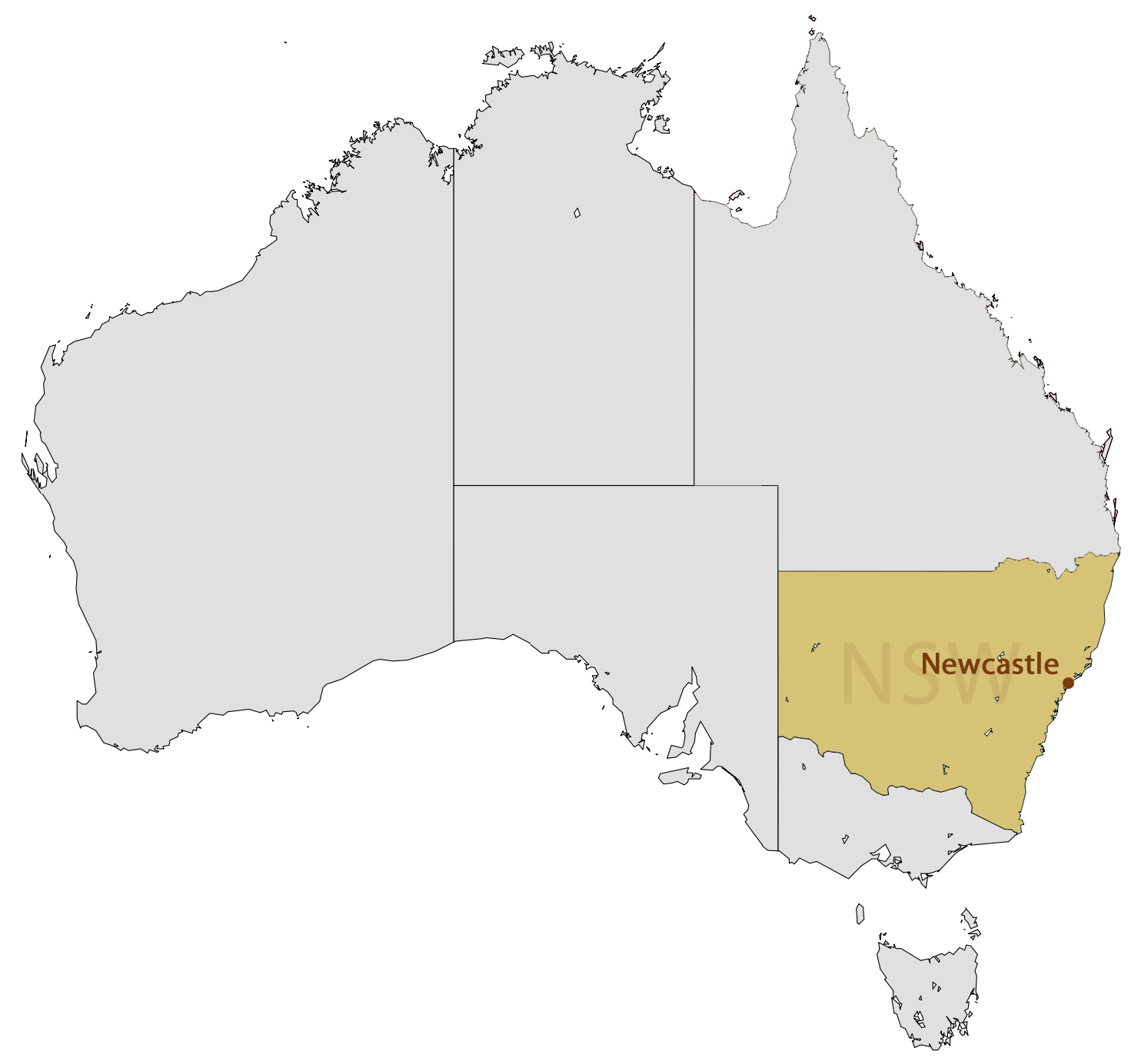 Location Map of Newcastle