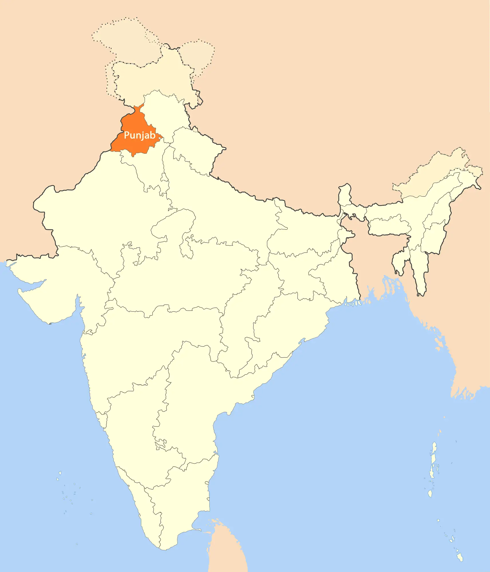 India Punjab Region Map