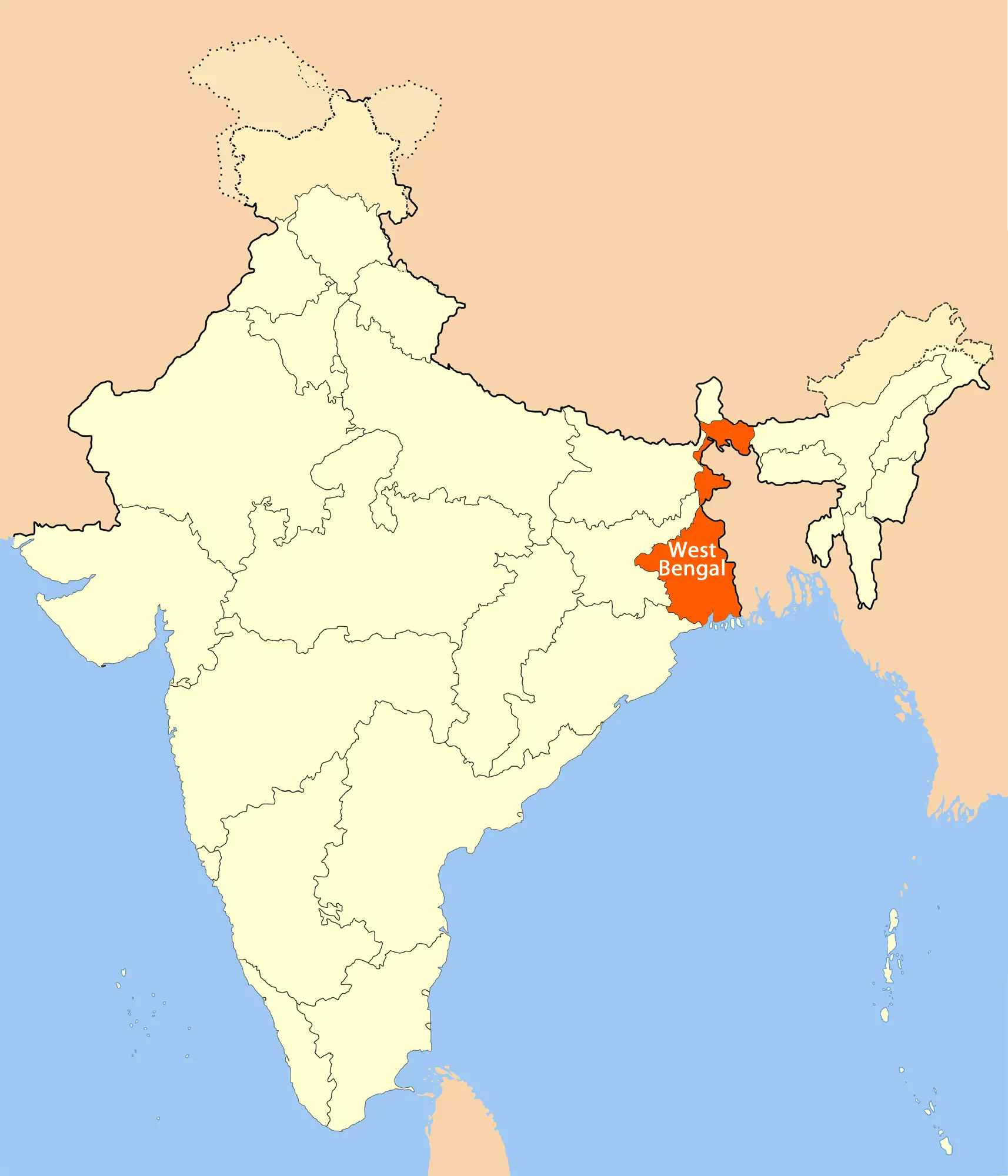 Location Map of West Bengal