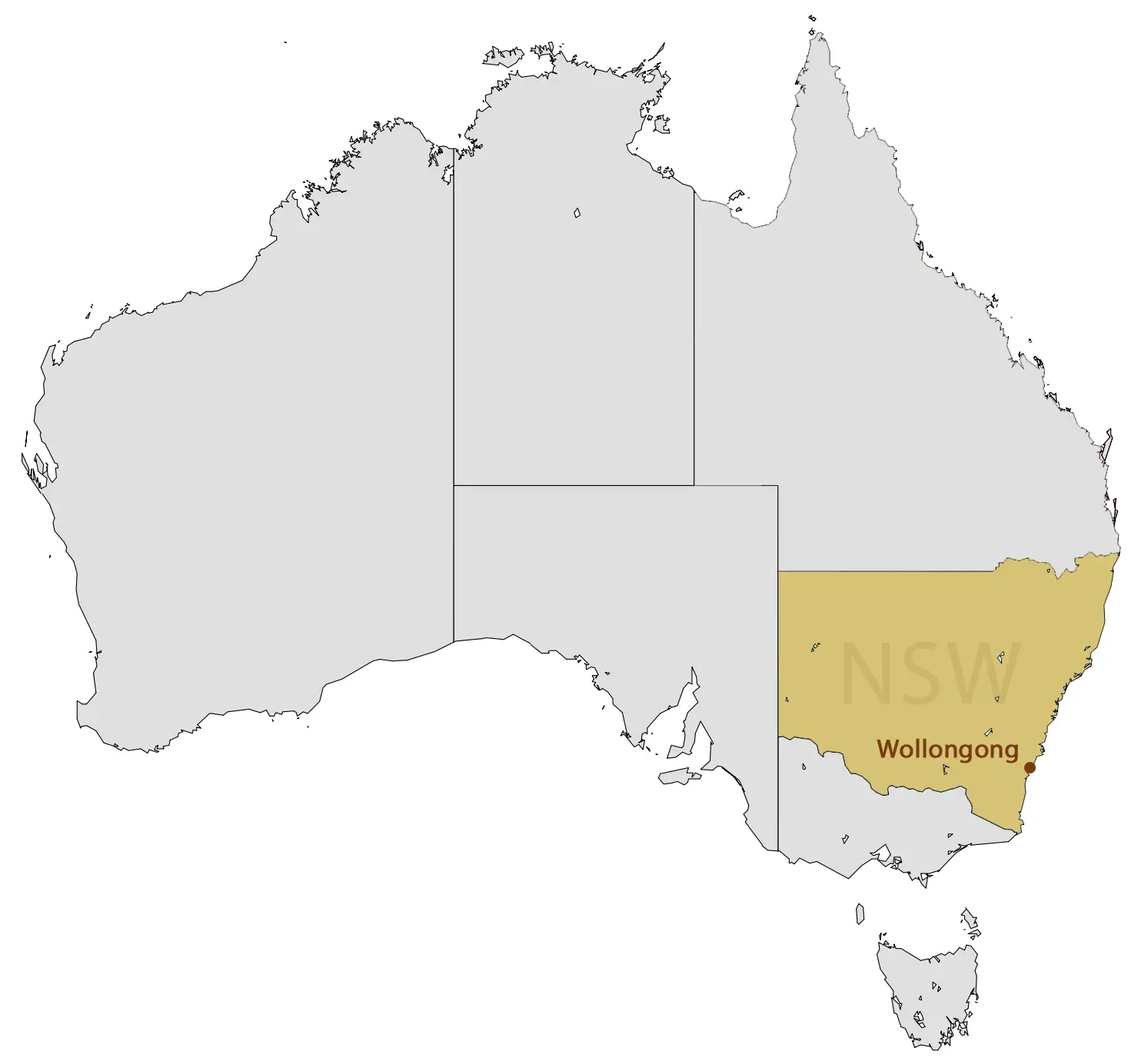 Location Map of Wollongong