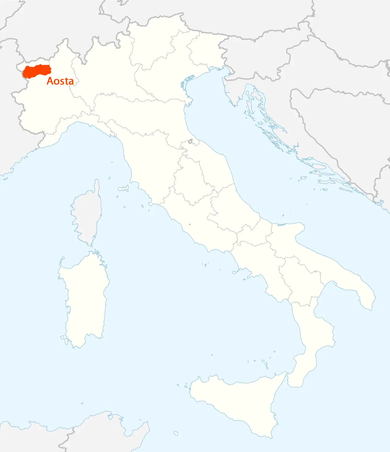 Location of Aosta Map