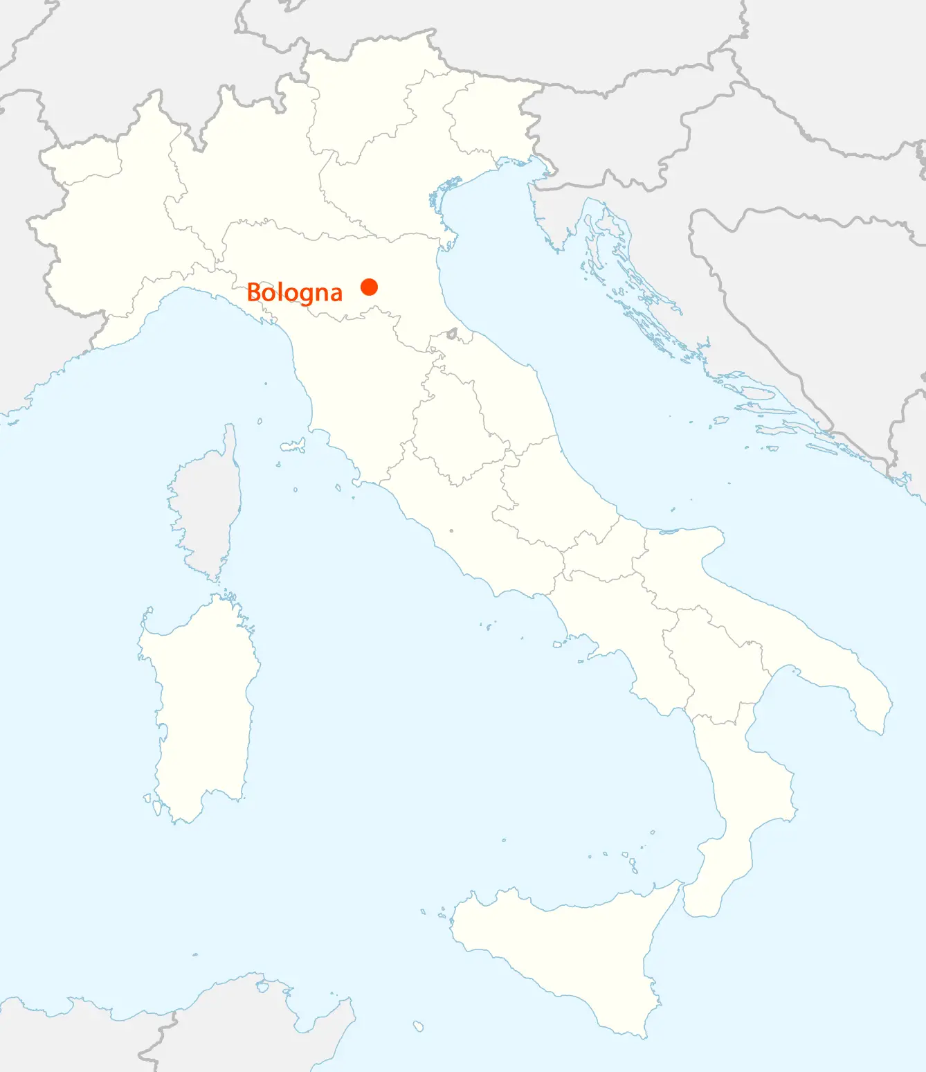 Location of Bologna Map