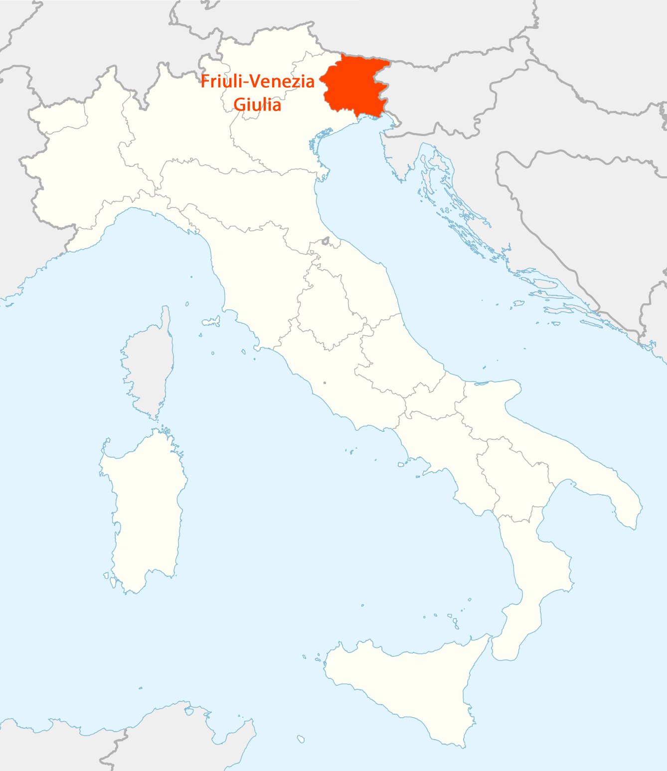 Location of Friuli Venezia Giulia Map