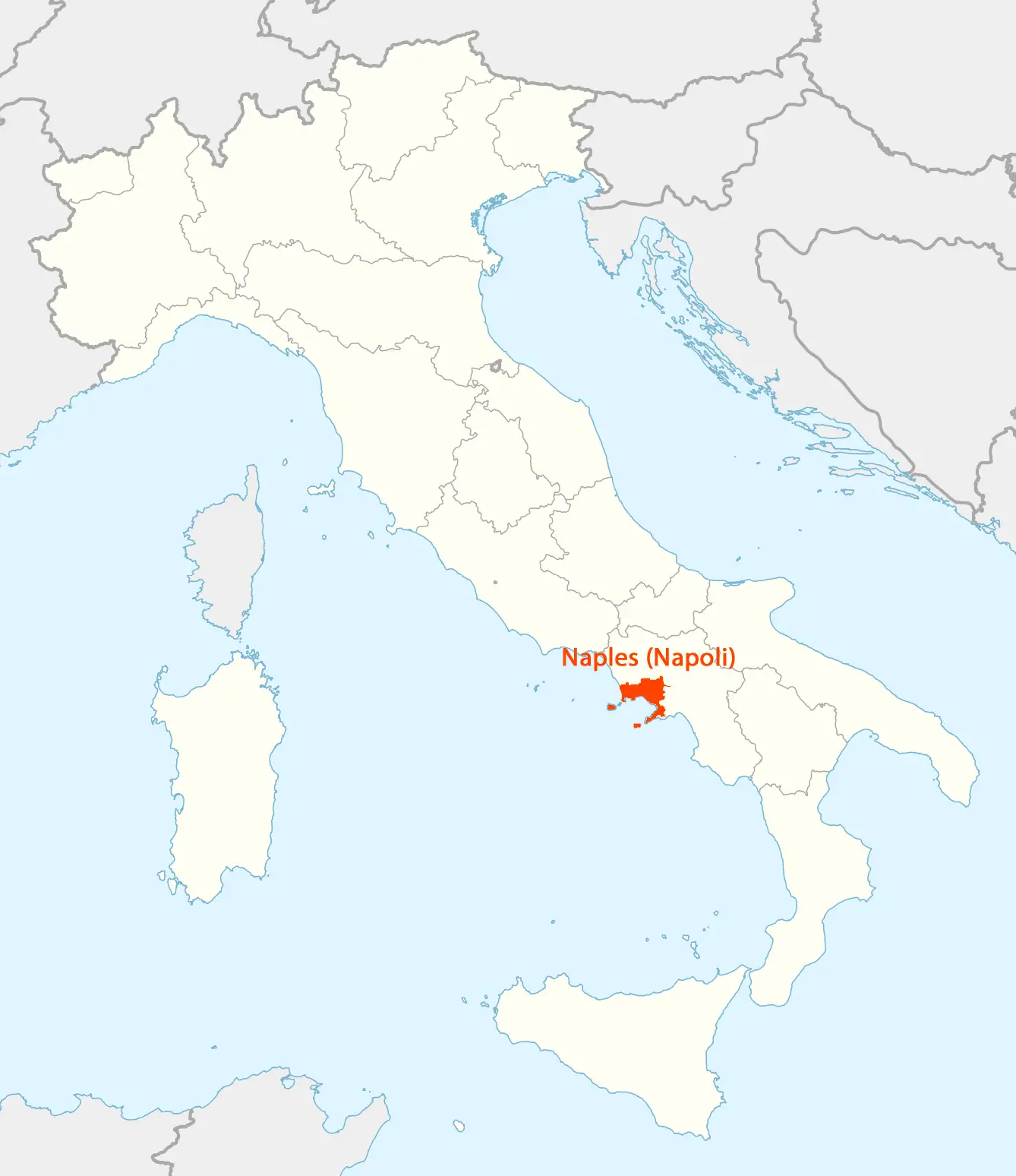 Location of Naples Map