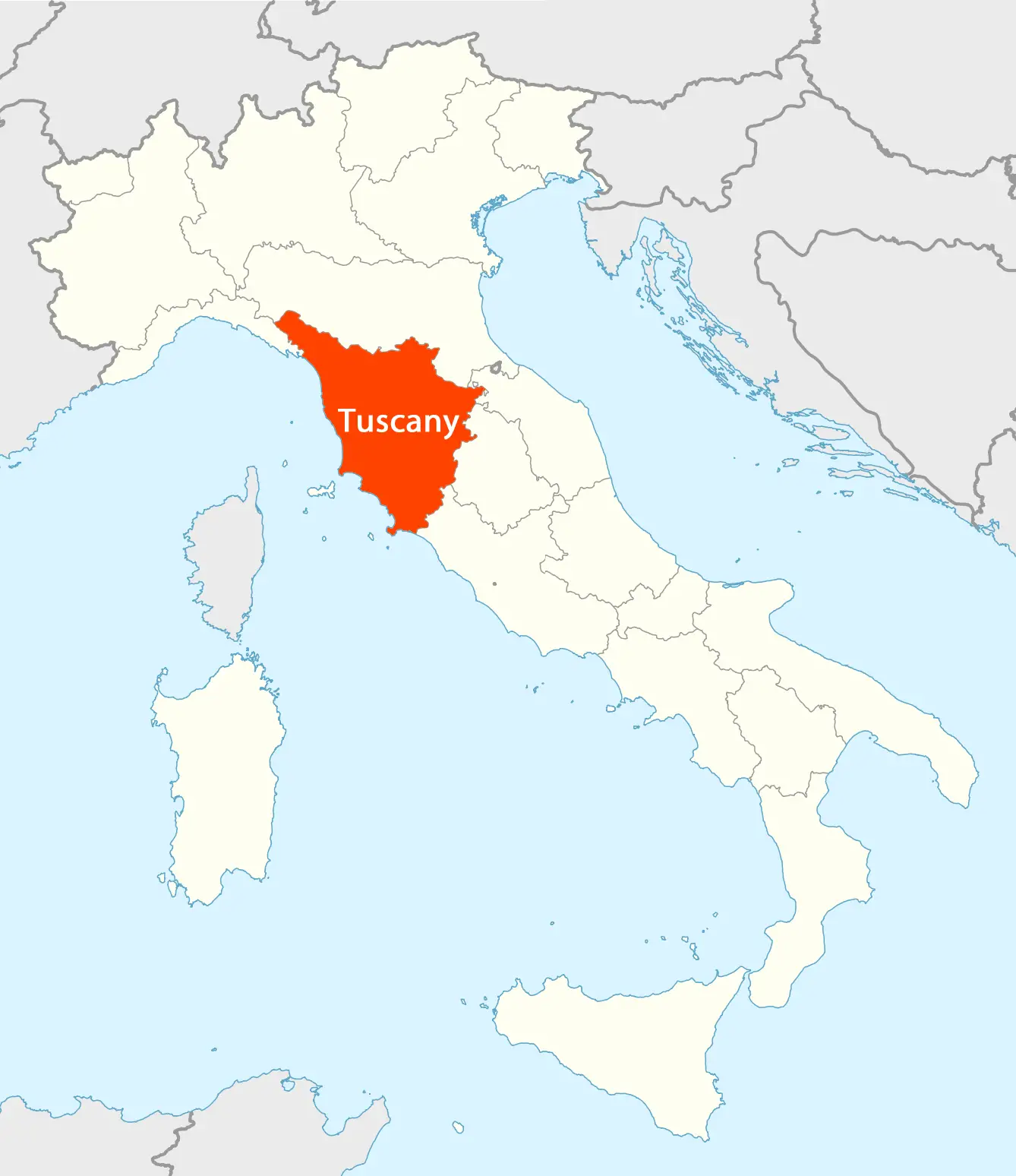 Location of Tuscany Map