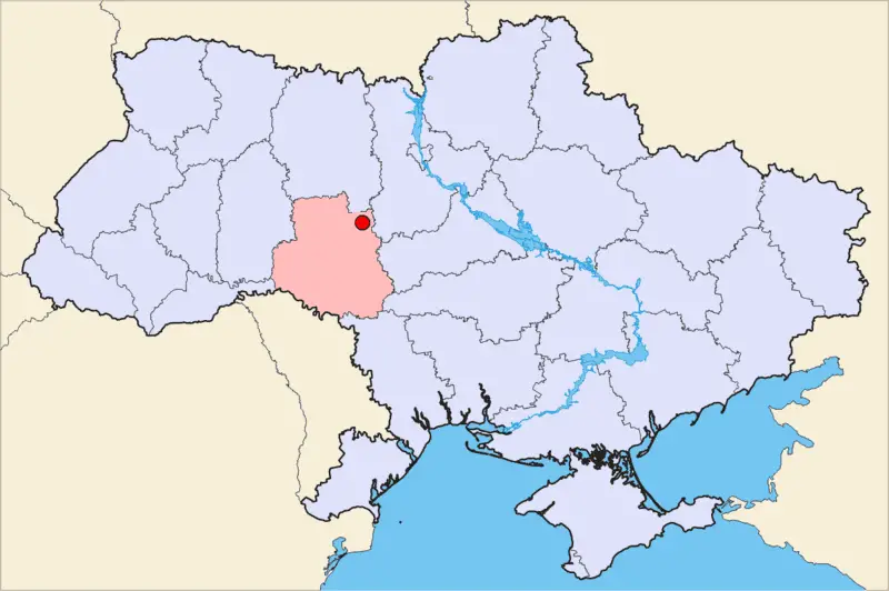 Location of Pohrebysche City In Ukraine