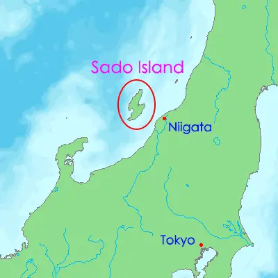 Location of Sadogashima Island En