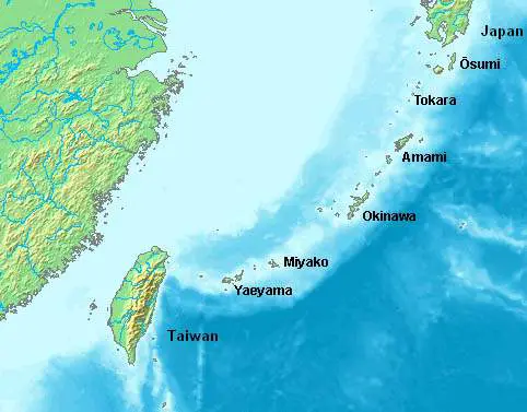 Location of the Ryukyu Islands