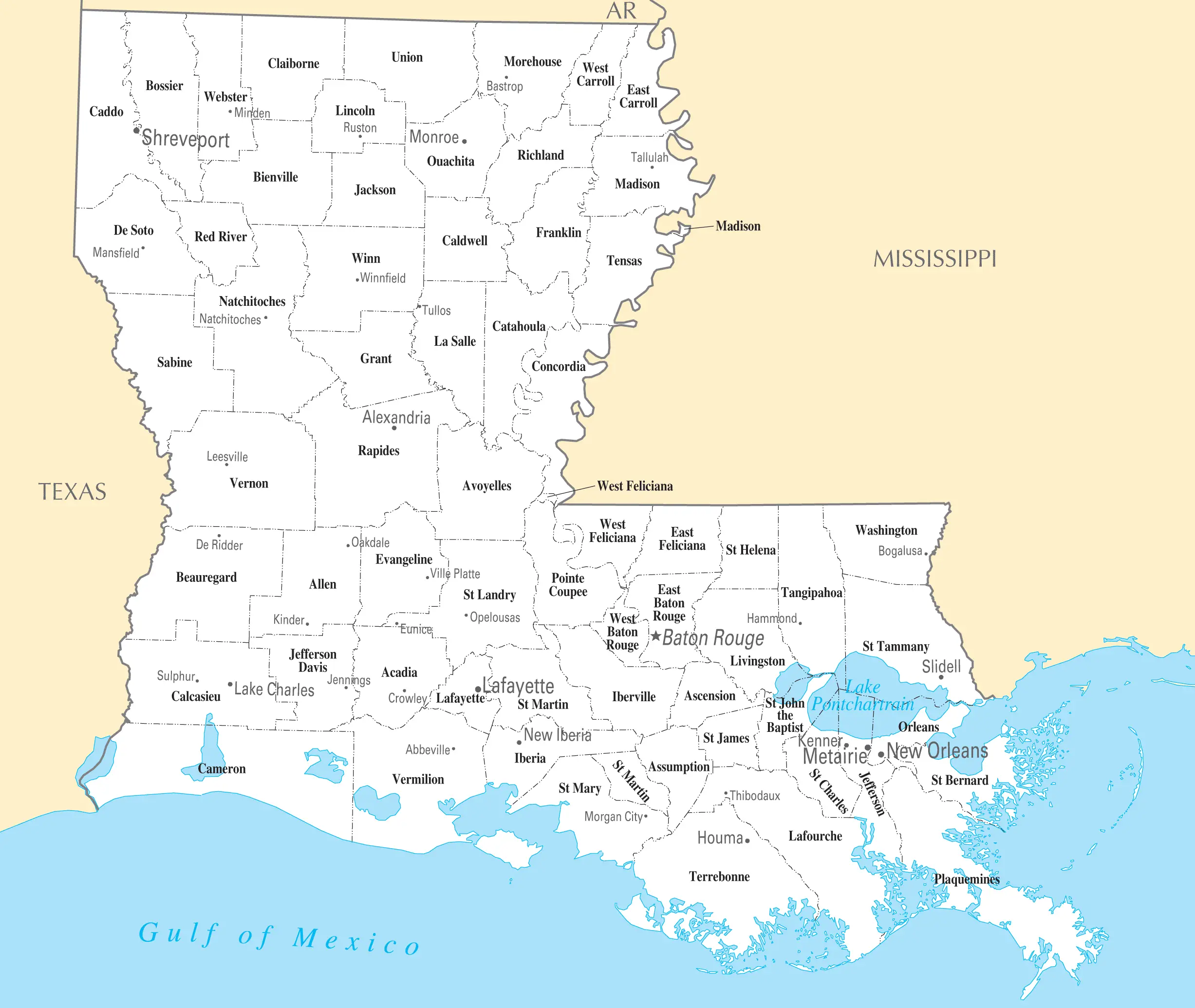 Louisiana Cities And Towns