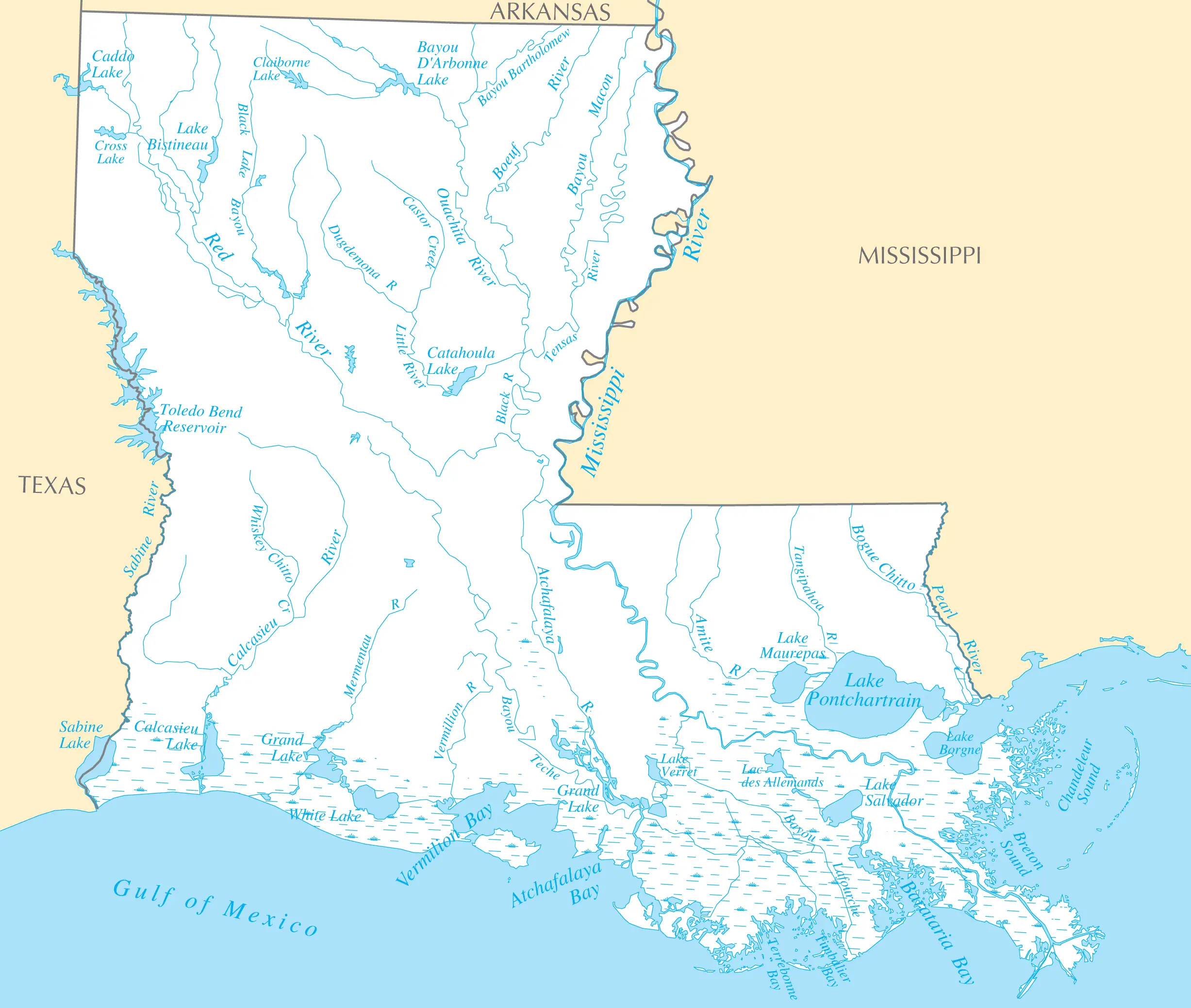 Louisiana Rivers And Lakes