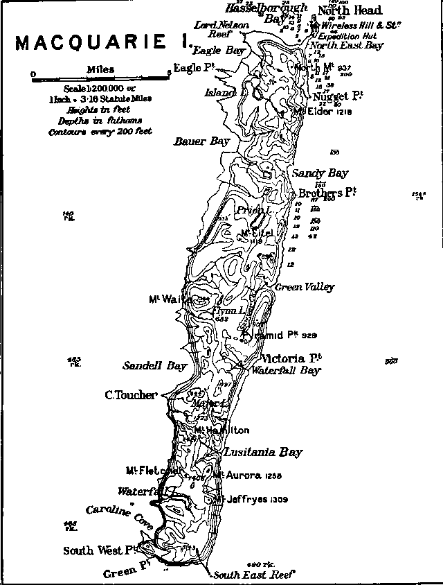 Macquarie Island Map  Mawson