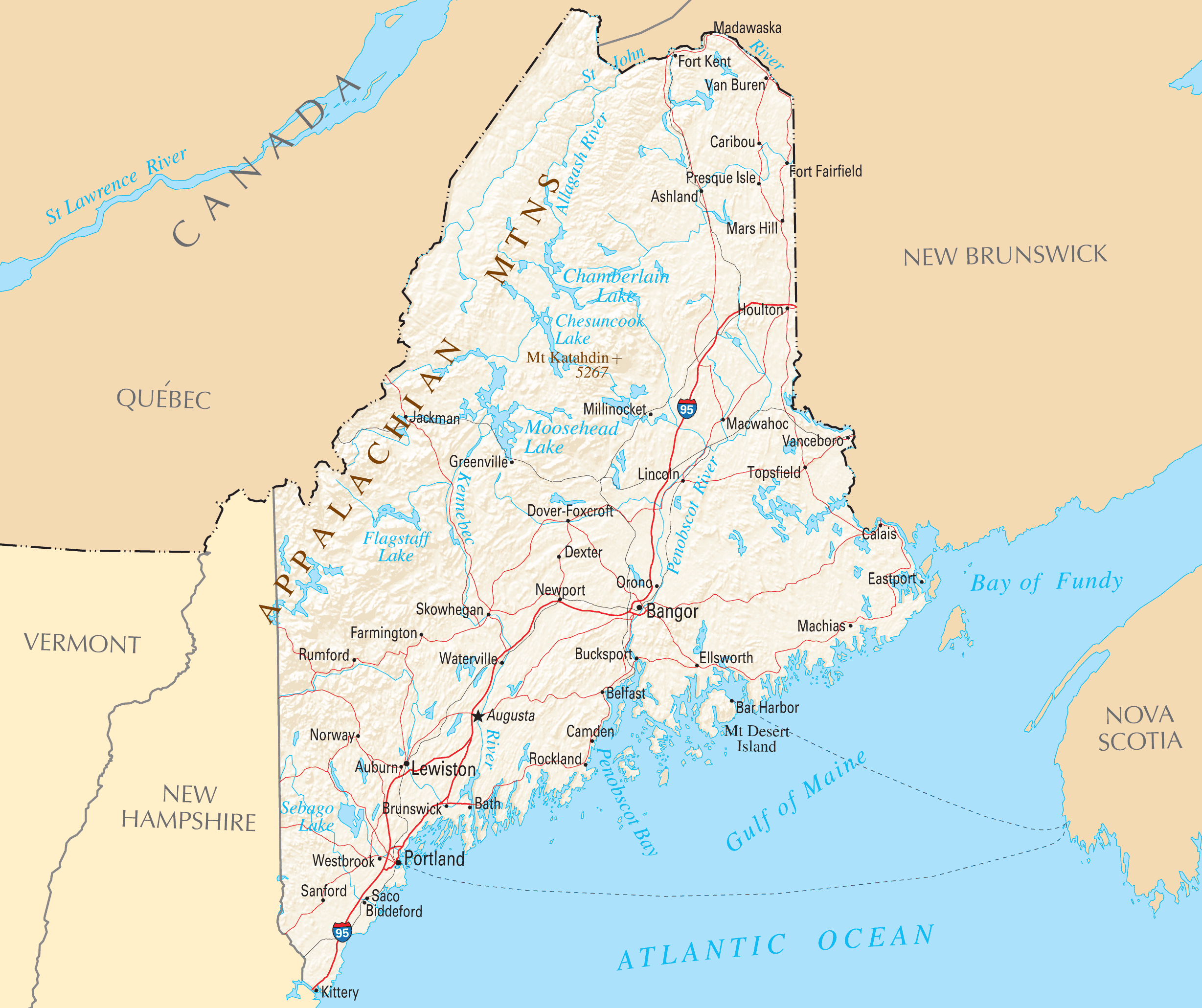 Maine Reference Map