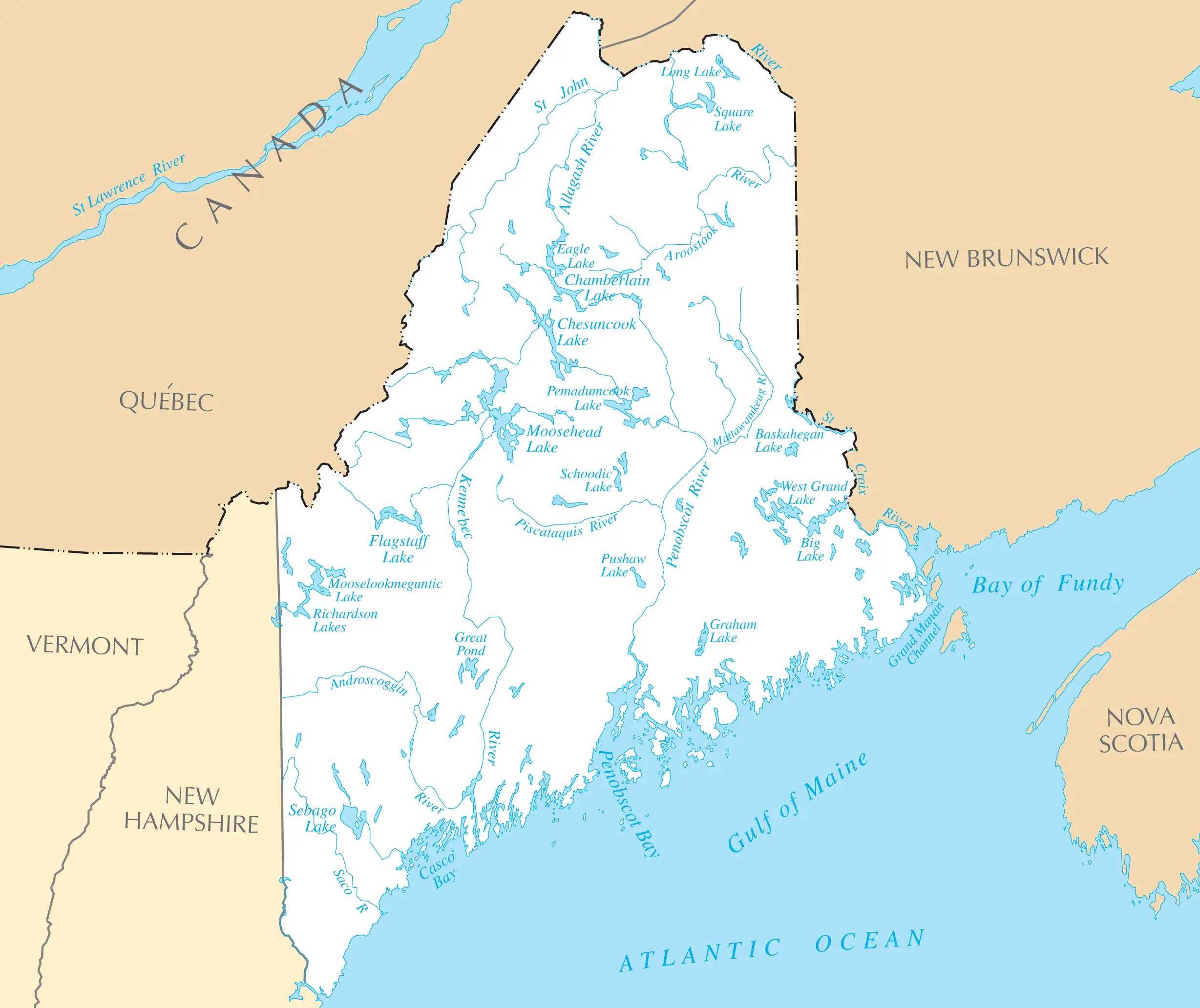 Maine Rivers And Lakes