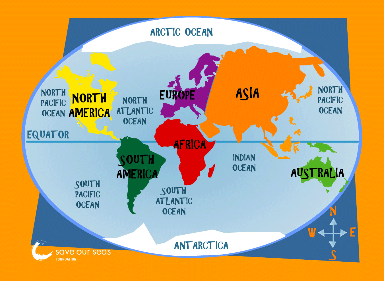 Major Oceans Map