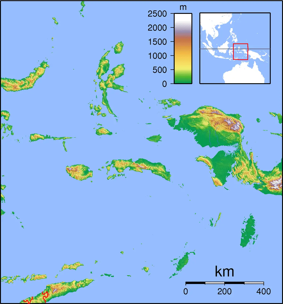 Maluku Locator Topography