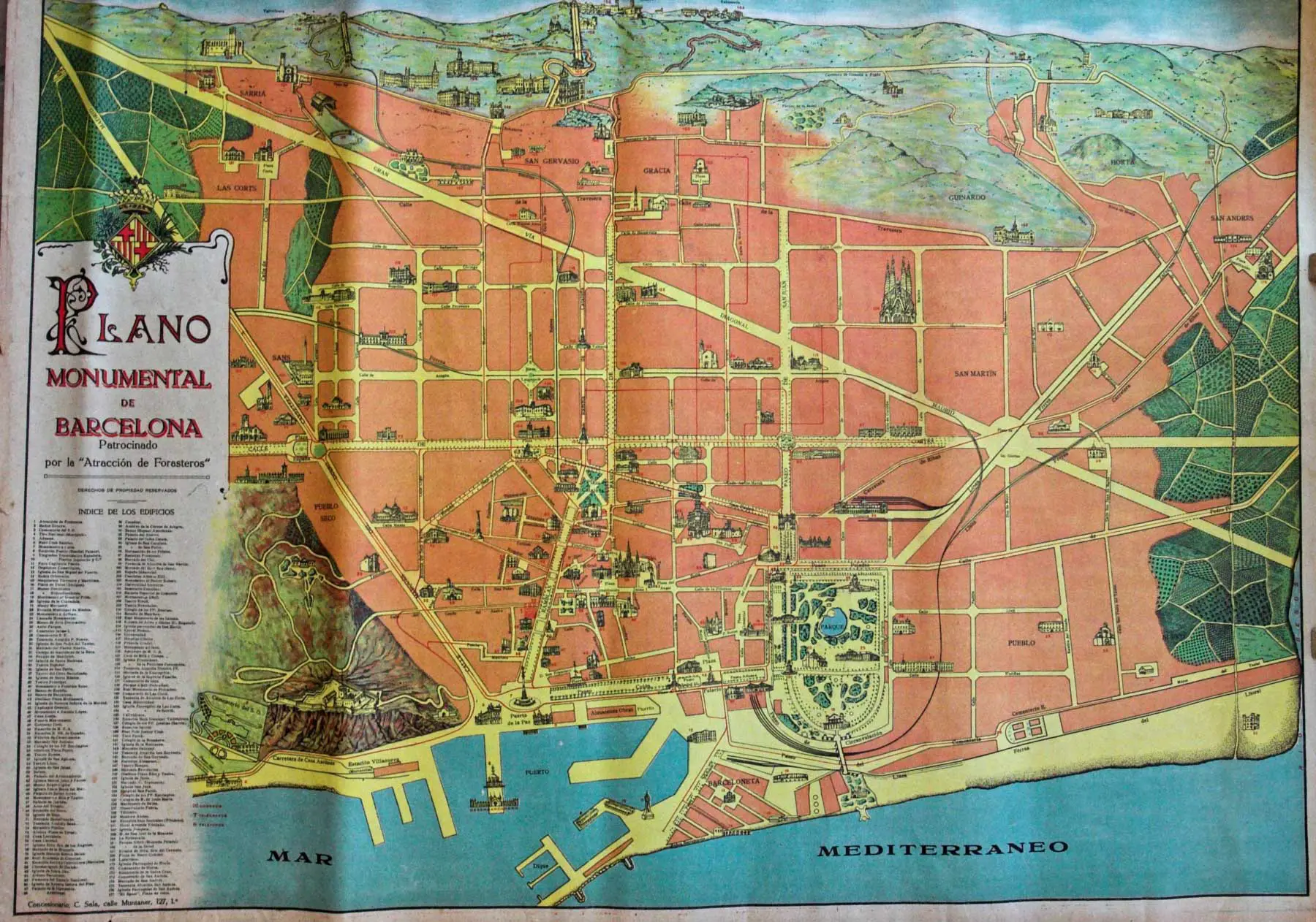 Map Barcelona 1920