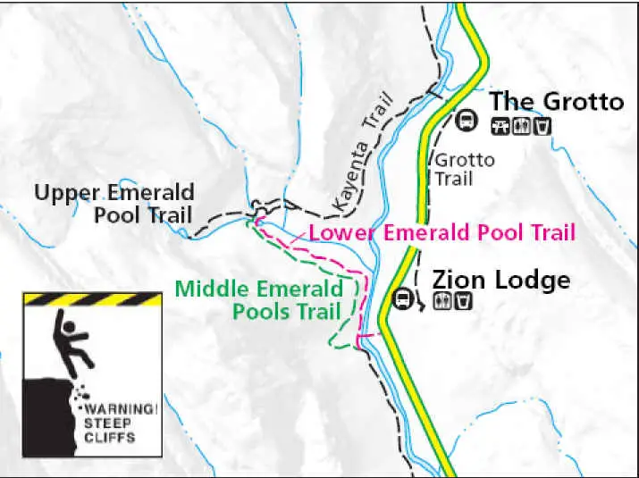 Map Emerald Pool Trail