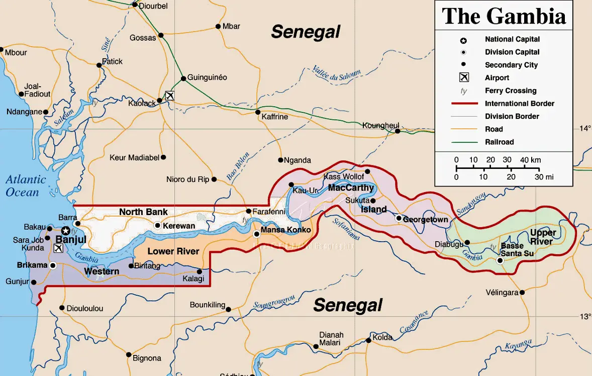 Map Gambia - MapSof.net