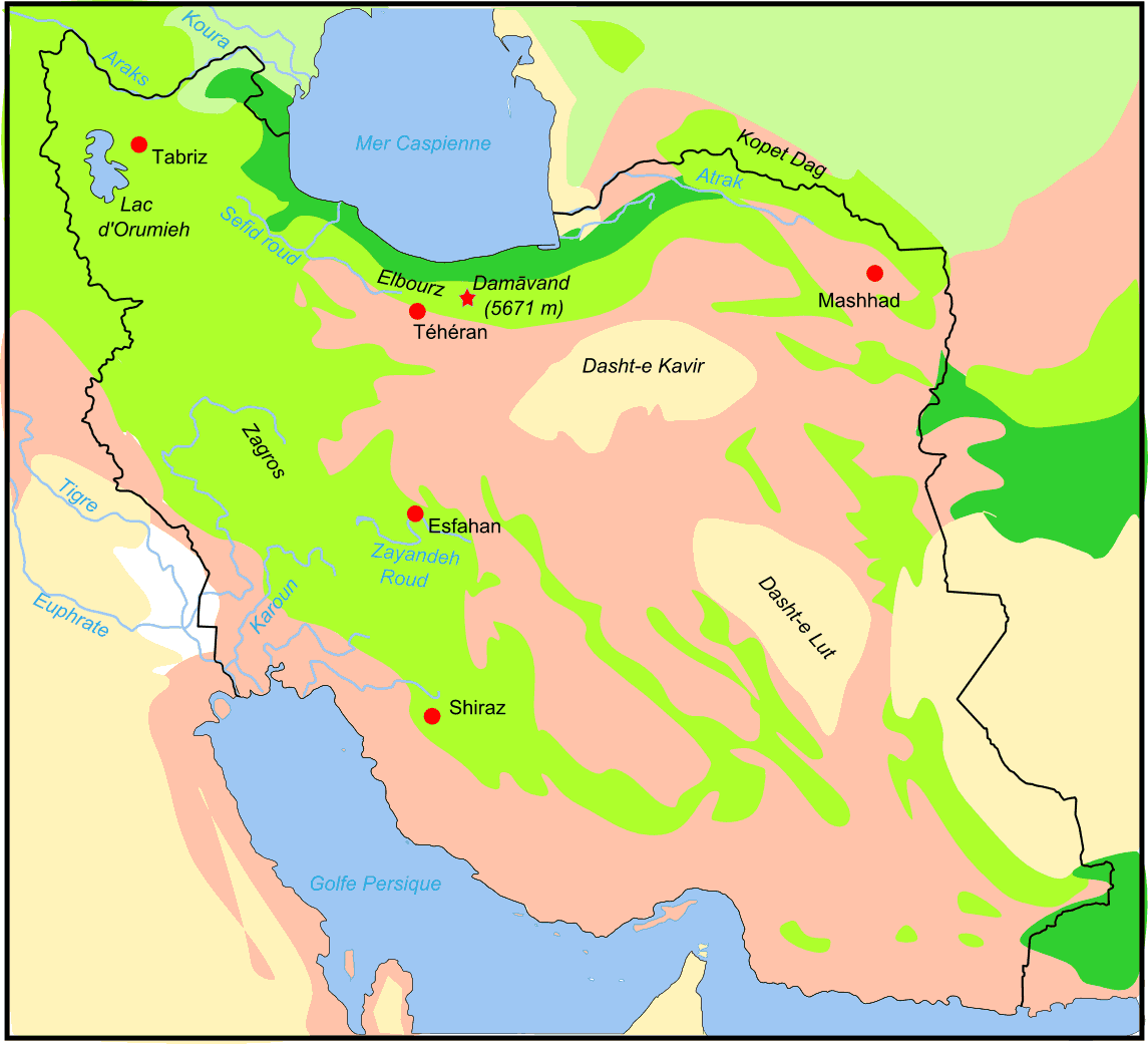 Map Iran Biotopes Simplified Fr