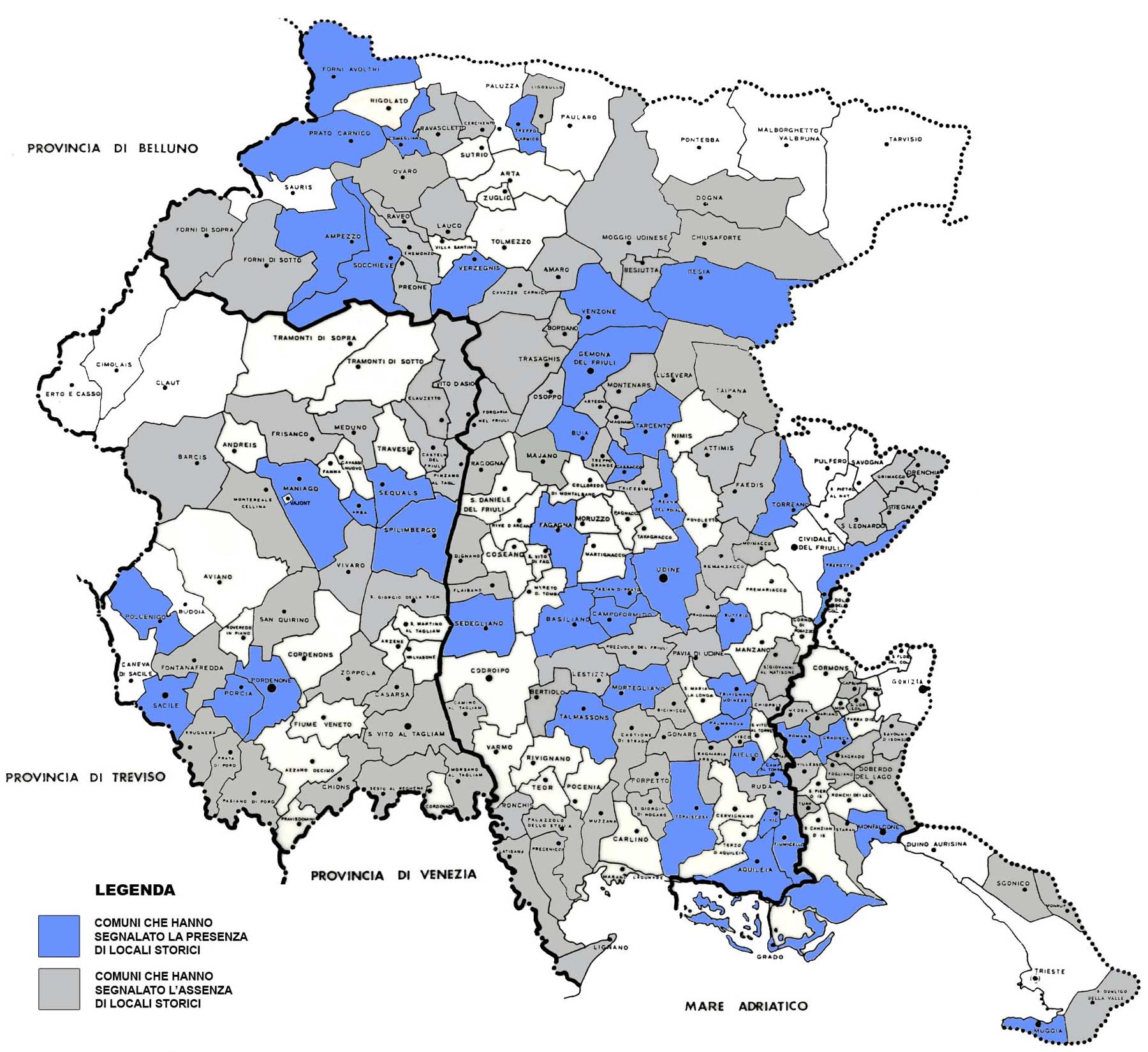 Map of Friuli Venezia Giulia