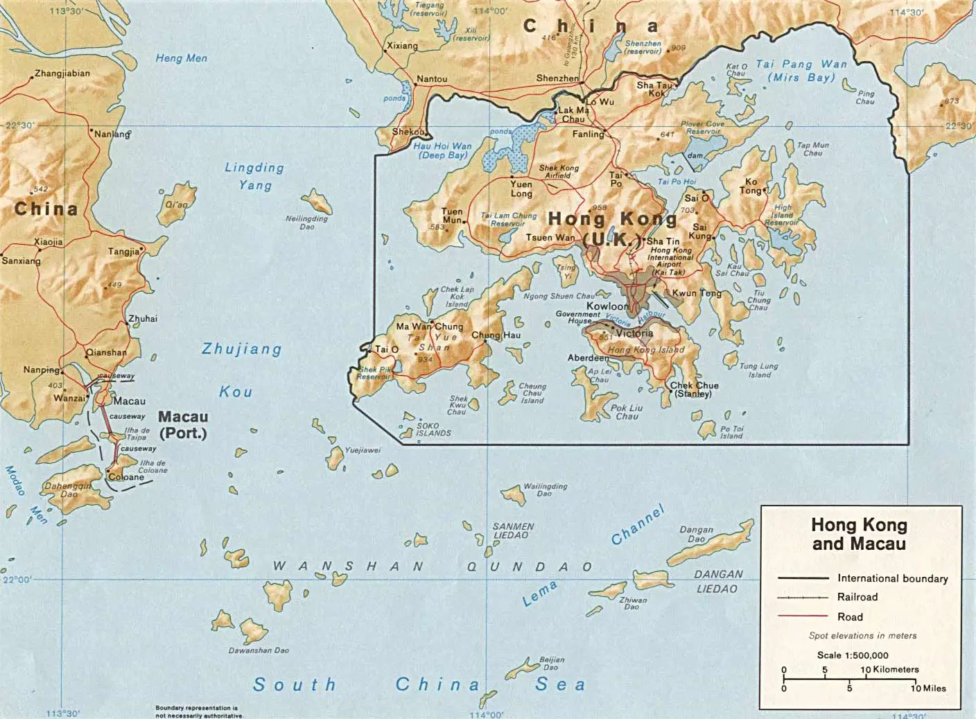 Map of Macau And Hong Kong