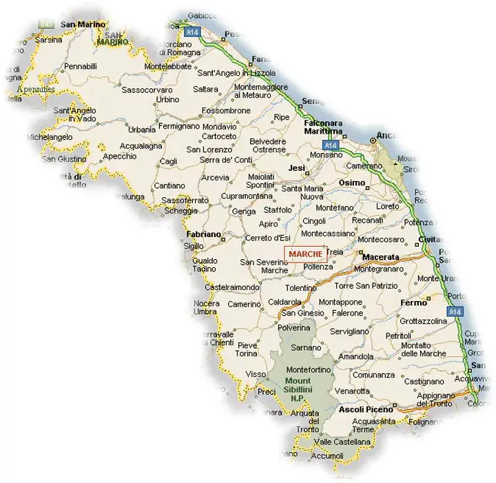 Map of Marche