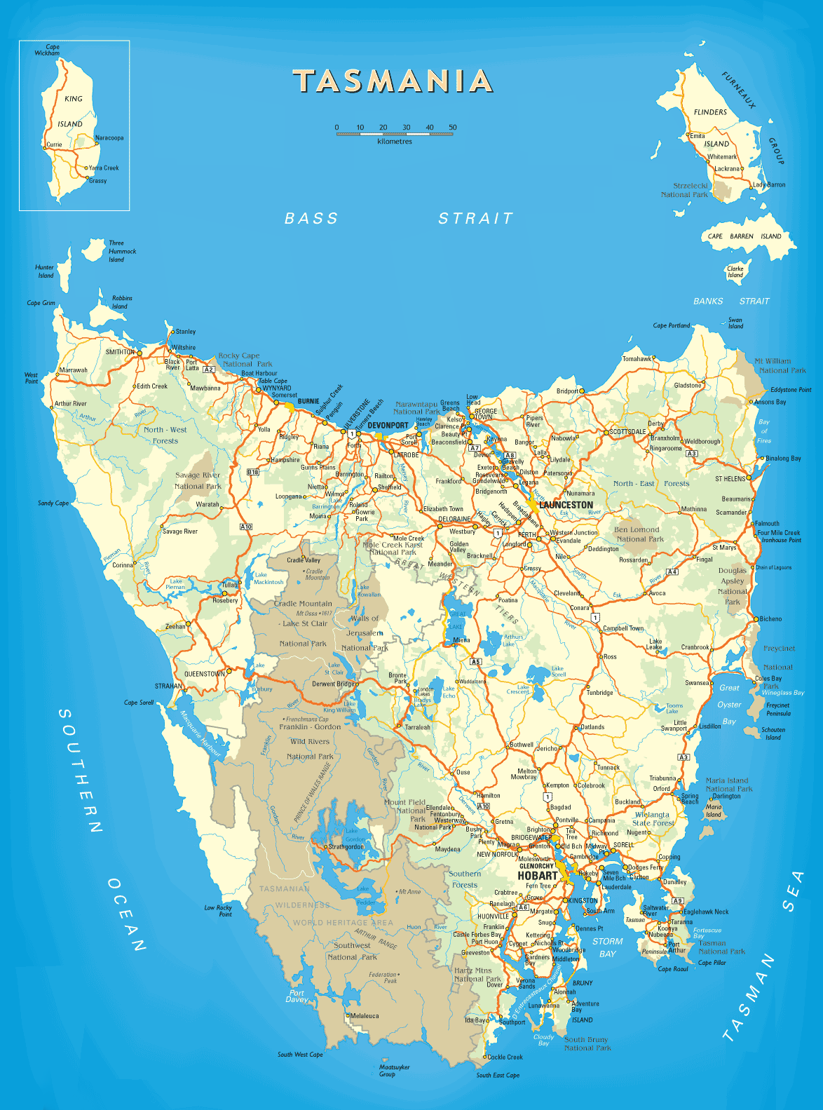 Map of Tasmania