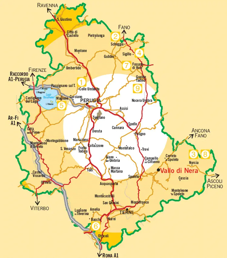 umbria tourist map