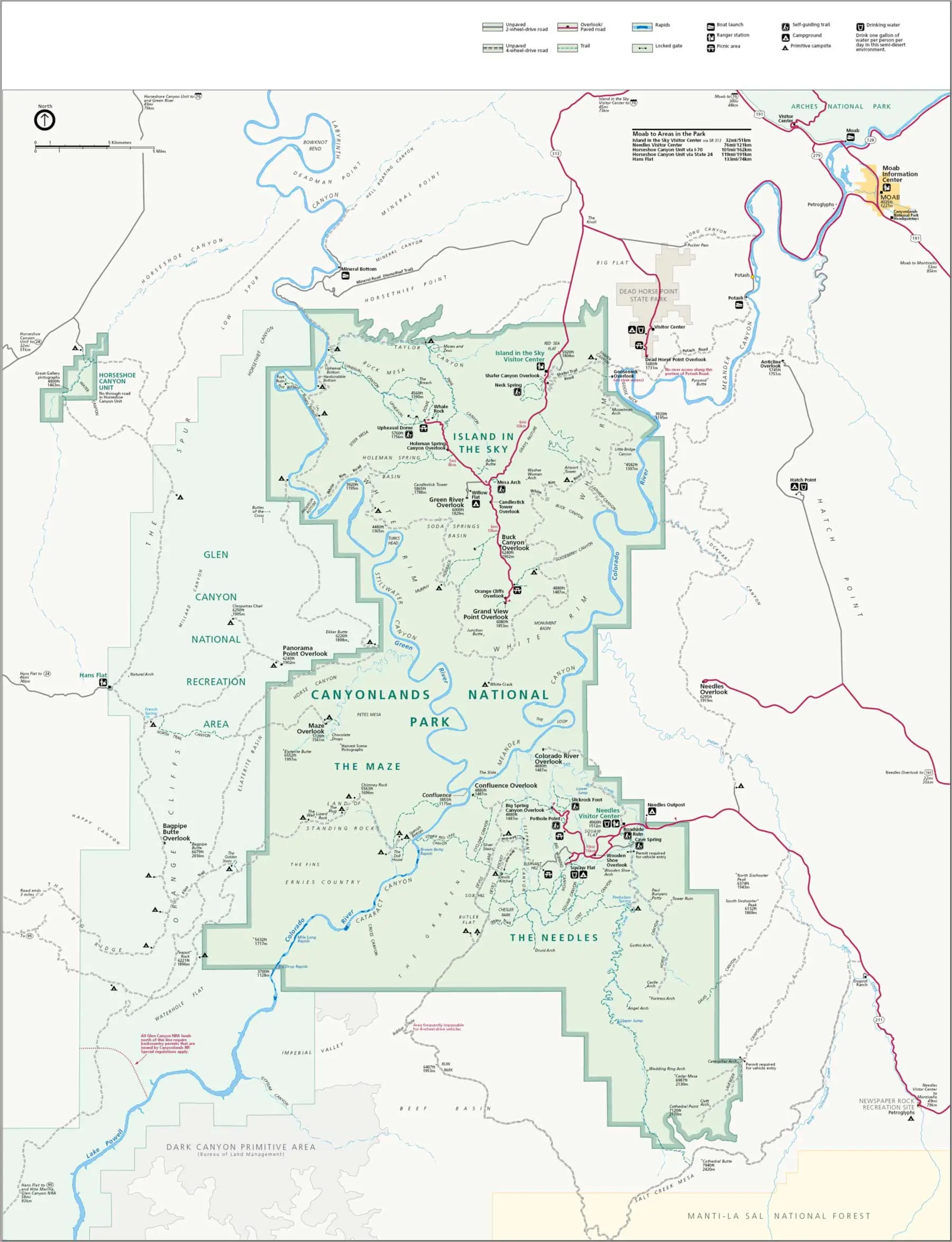 Map of Canyonlands National Park