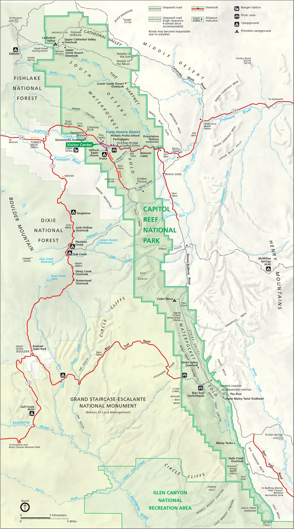 Map of Capitol Reef National Park