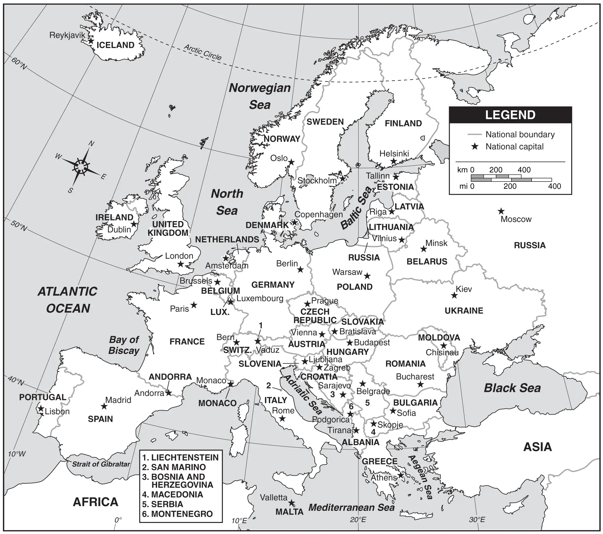 Map of Europe With Capitals
