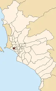 Map of Lima Highlighting Pueblo Libre