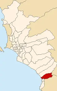 Map of Lima Highlighting San Bartolo