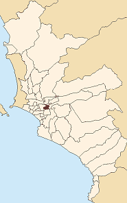 Map of Lima Highlighting San Luis