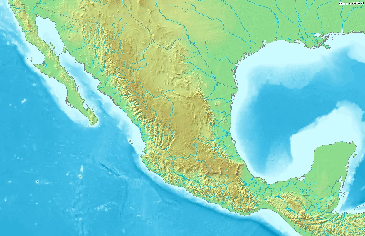 Map of Mexico Demis