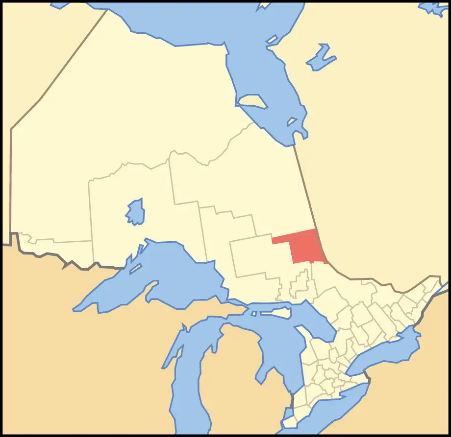 Map of Ontario Timiskaming
