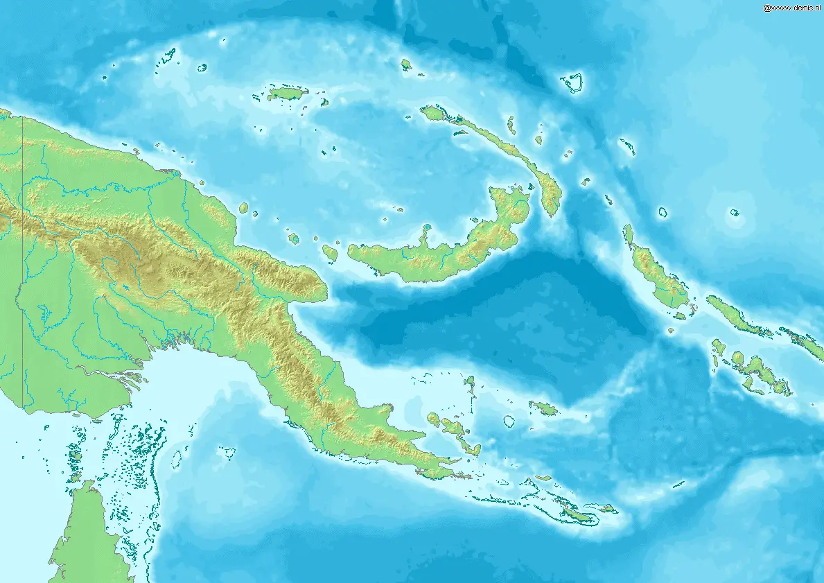 Map of Papua New Guinea Demis