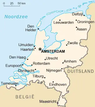 Map of the Netherlands Nl