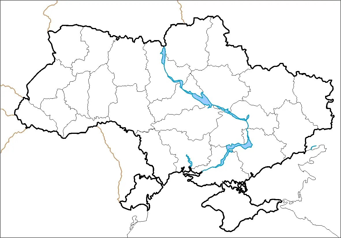 Map of Ukraine Political Simple Blank