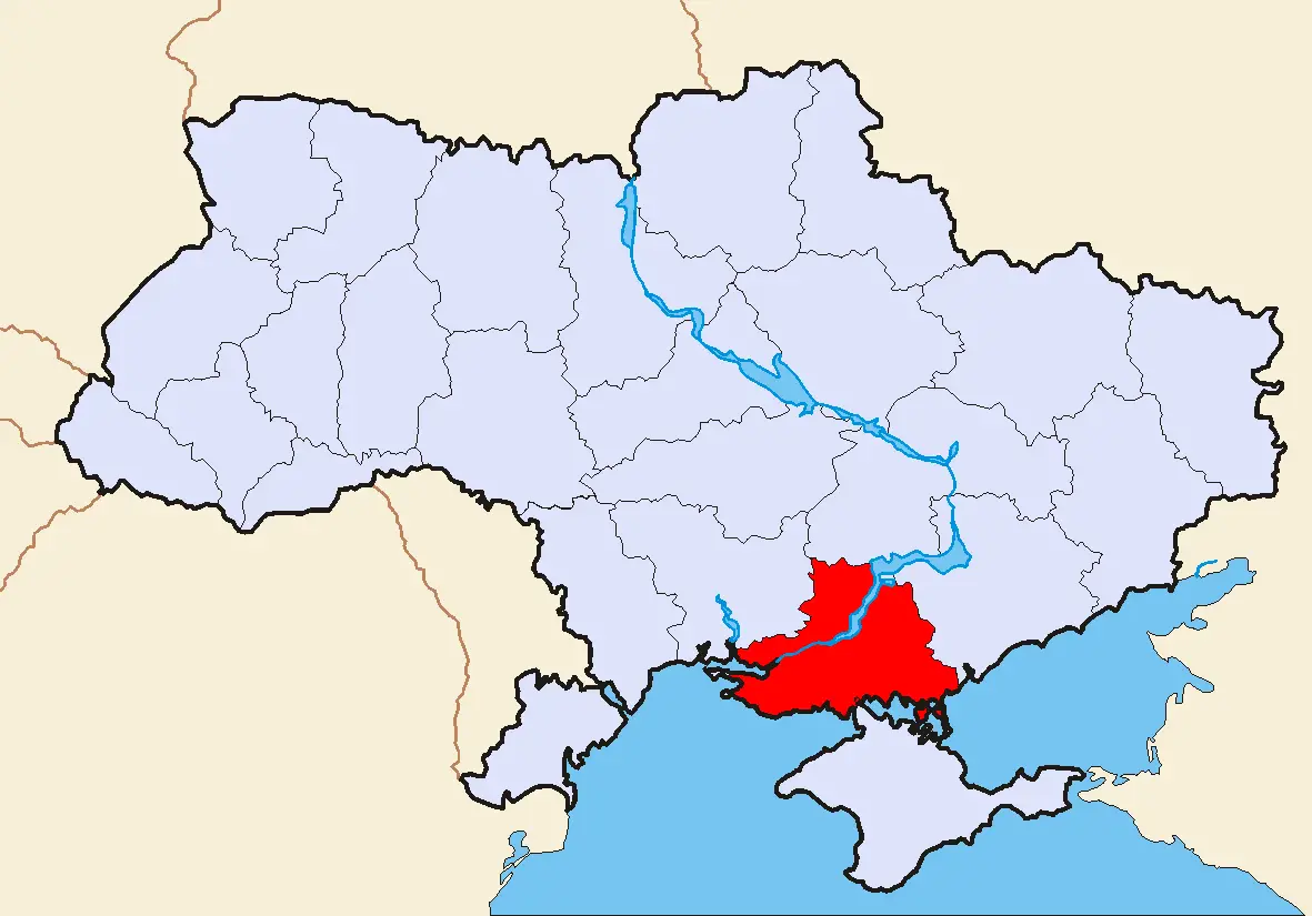 Map of Ukraine Political Simple Oblast Cherson
