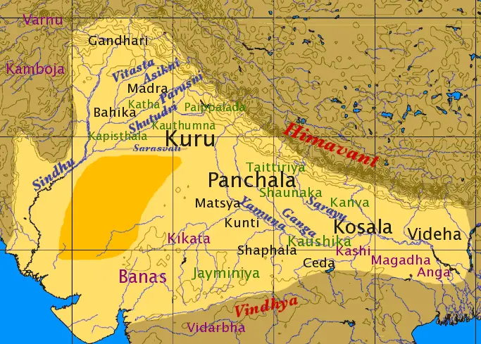 Map of Vedic India