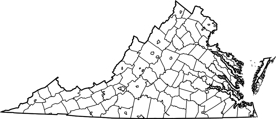 Map of Virginia Counties And Cities