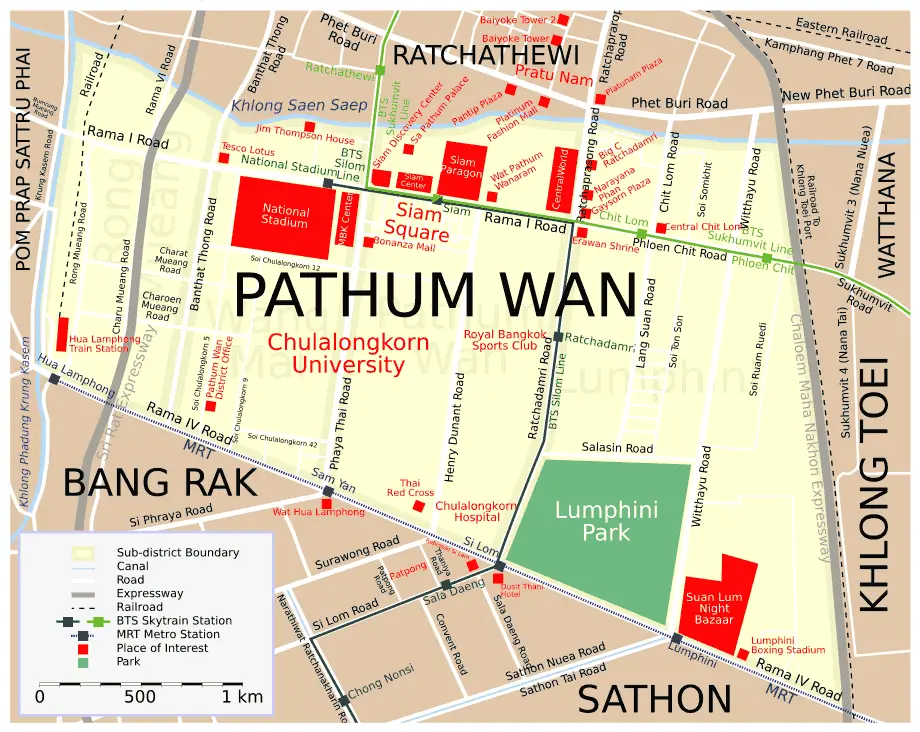 Map Pathum Wan Src Eng