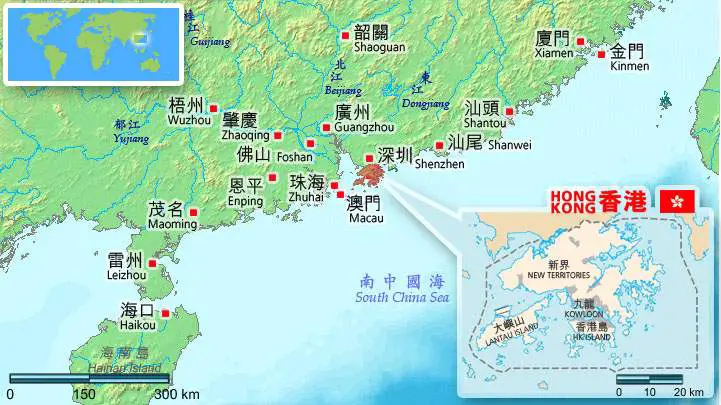 Map Southchina Hongkong