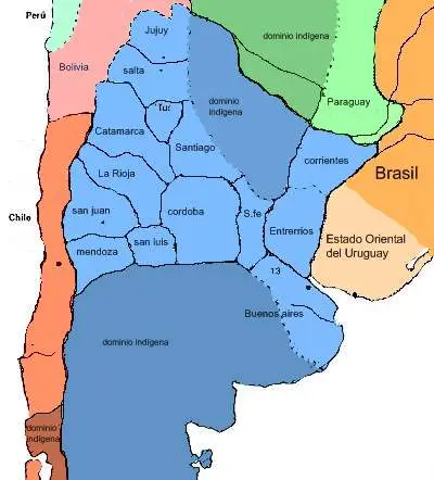 Mapa Argentina 1850
