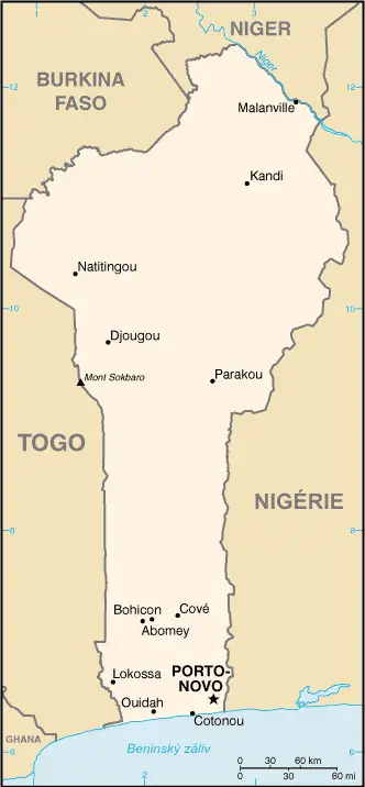 Mapa Beninu