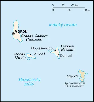 Mapa Komor